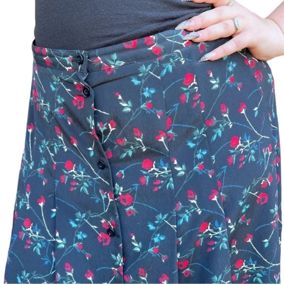 Vintage 90’s A-Line Midi Skirt Petite Sophisticate - Picture 2 of 7